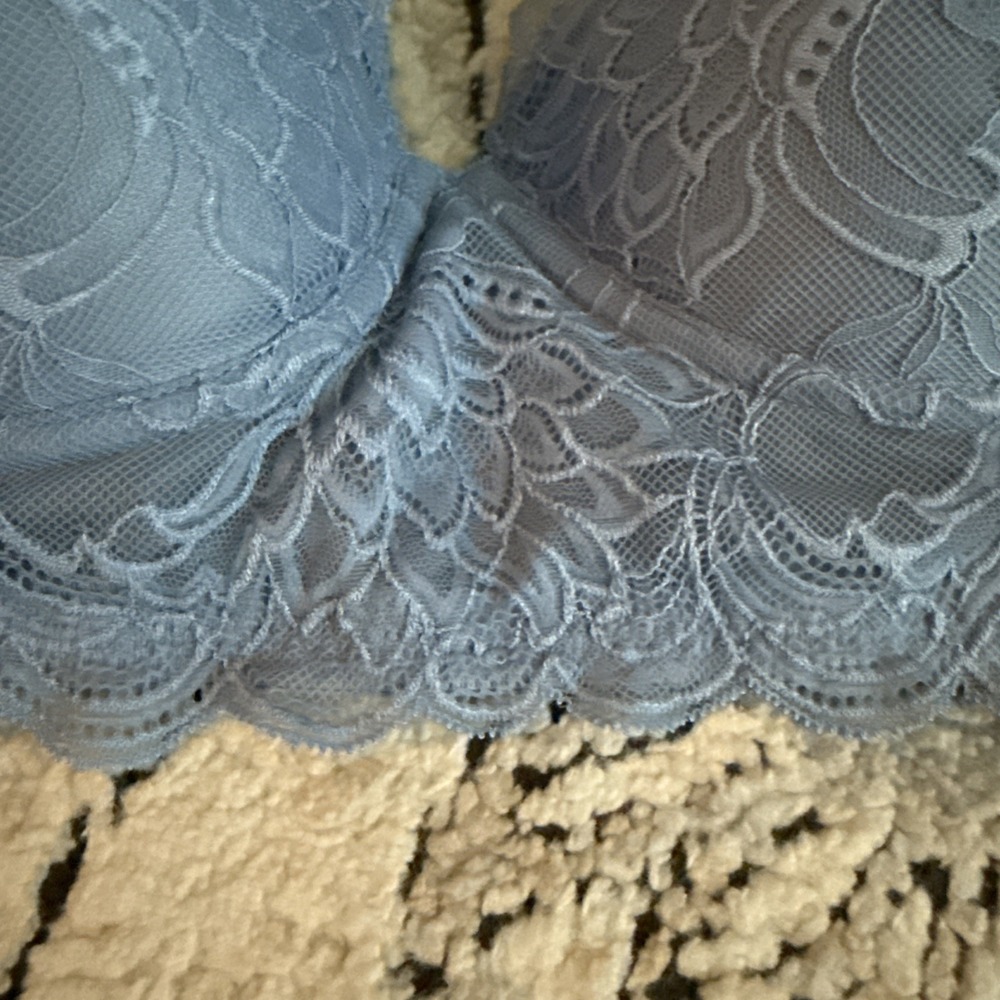 Maidenform Light Blue Floral Lace Underwire Longline Bralette DM1188 38C - Picture 3 of 8